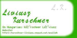 liviusz kurschner business card
